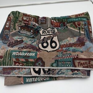 Vintage Route 66 Tapestry Upholstery Fabric 3.2 yards